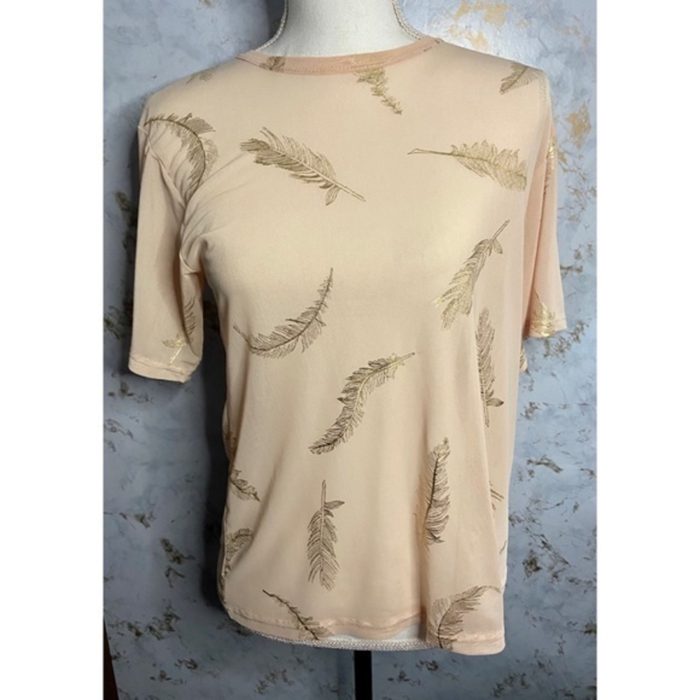 MINKPINK Disney Baby Pink and Gold Mesh Top